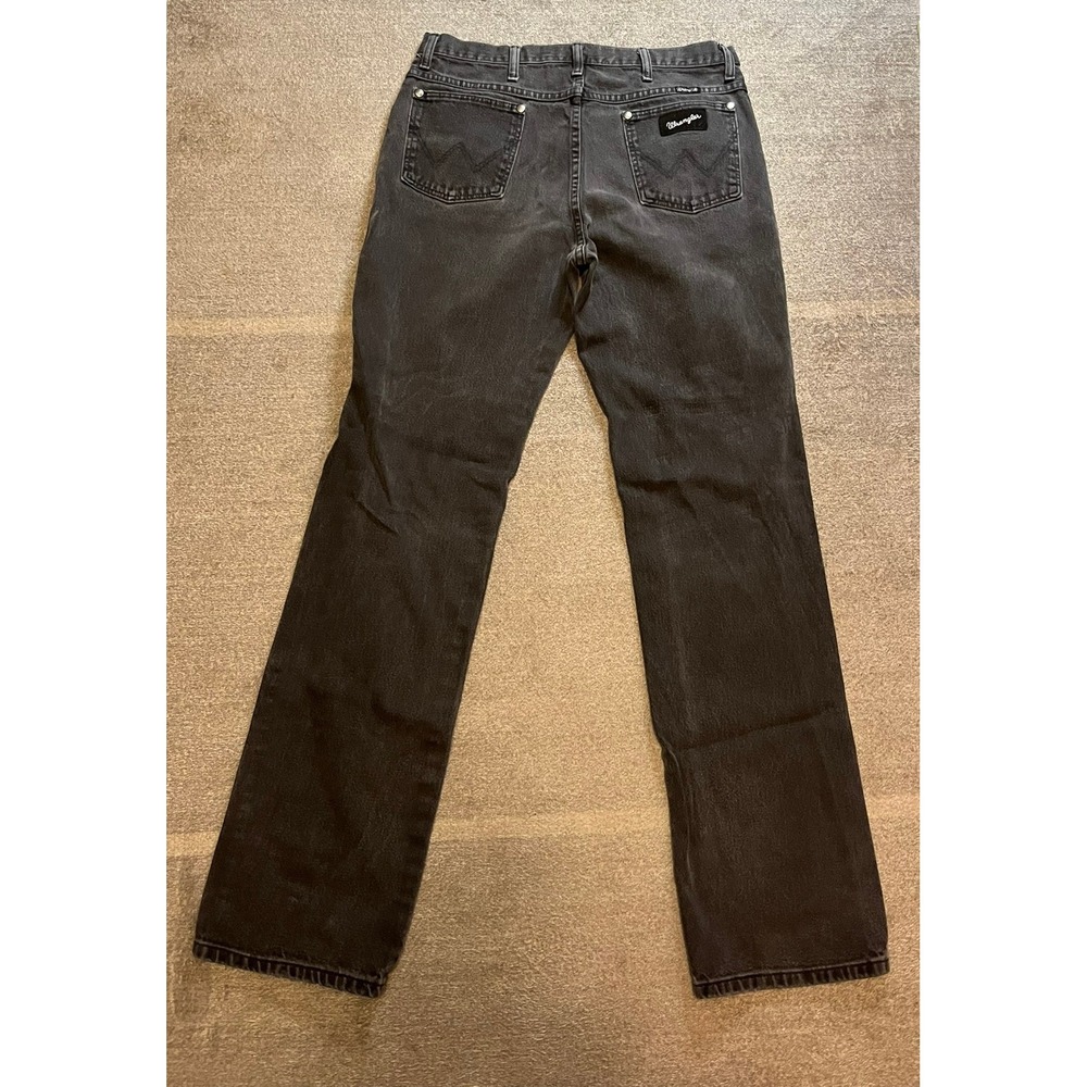 Wrangler Cowboy Cut Slim Fit Jeans Faded Black Denim 34x36 Mens Country Western